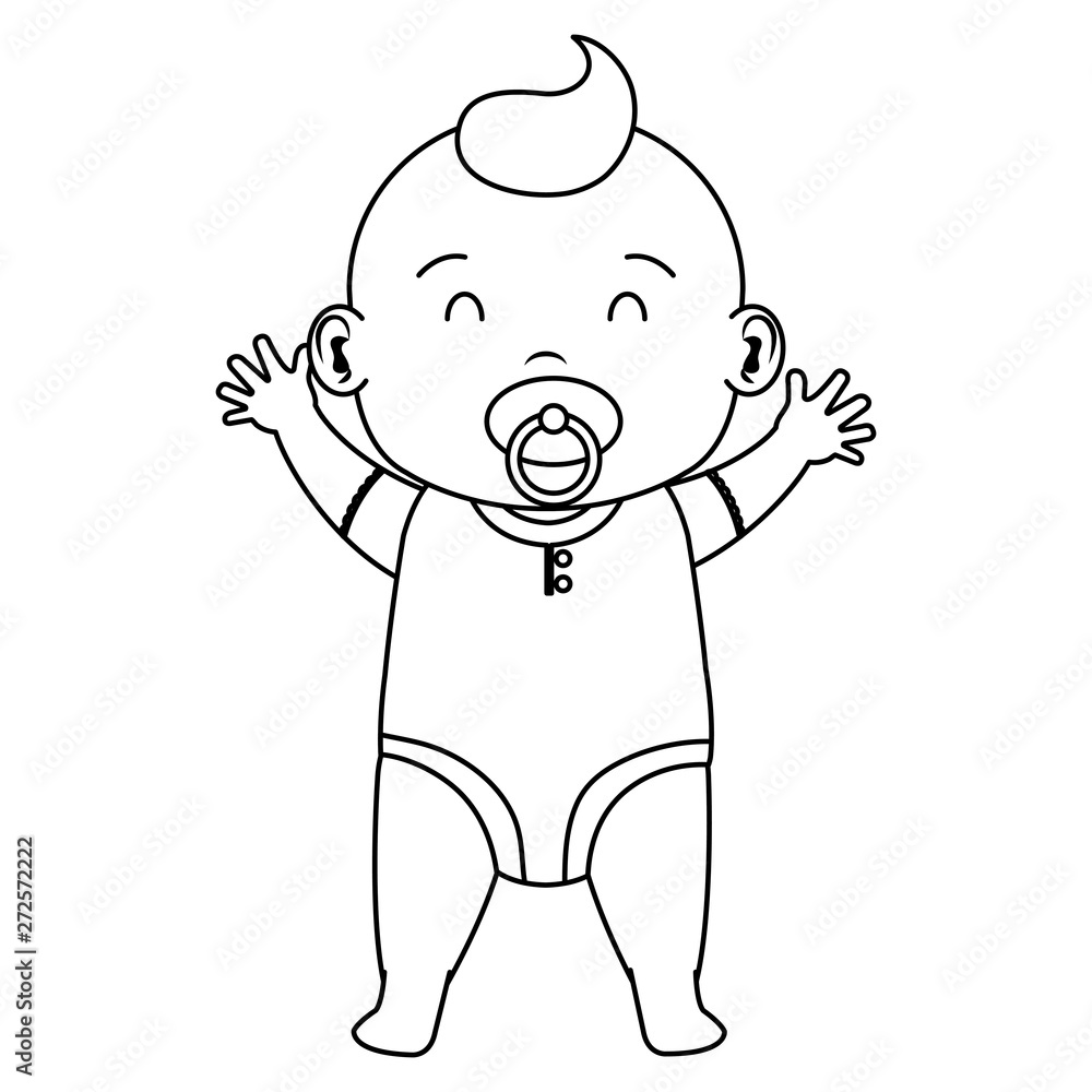 cute little baby boy with pacifier character cute little baby boy with pacifier character