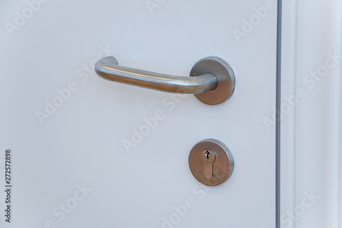 door handle, lock and keyhole