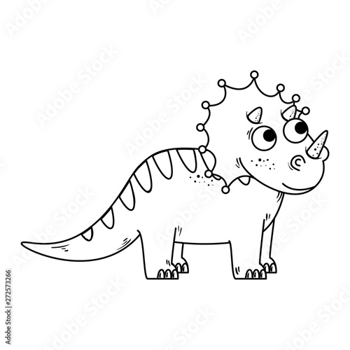 cute triceratops comic character icon