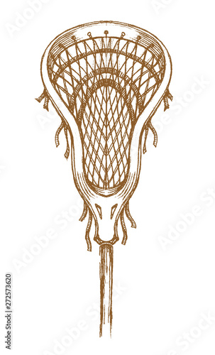 Lacrosse Stick Sketch Sepia