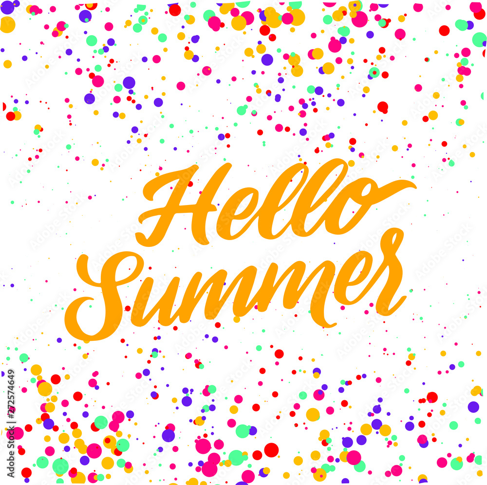 Hello summer lettering sign Hello summer lettering sign
