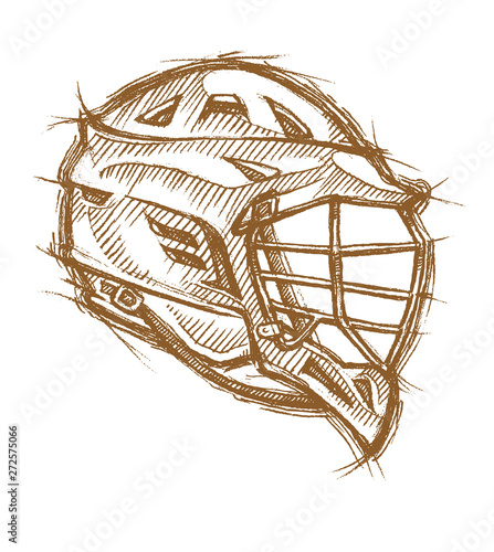 Lacrosse Helmet Side View Sketch