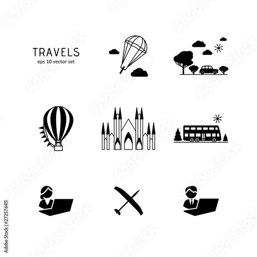 Travels - vector icons set.