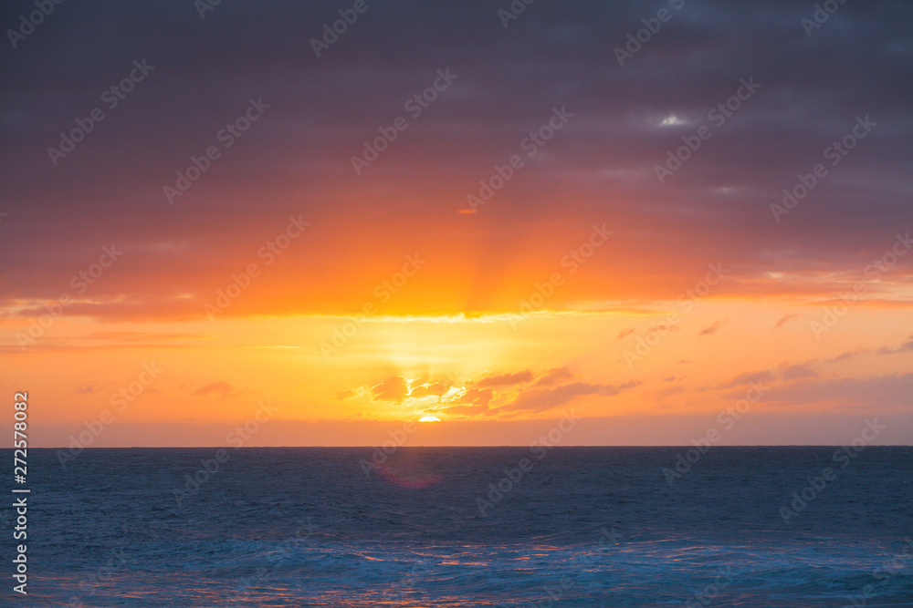 Beautiful sunset on Fuerteventura, Canary islands, Spain