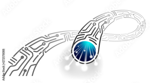 High-speed digital cable in the future Design of new monochrome fiber optic cable Abstract. Vector EPS file.