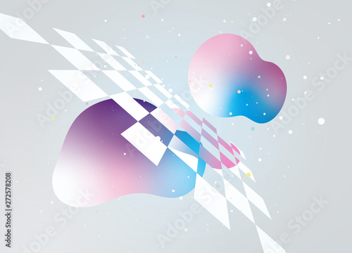 立体的なイラスト　グラデーション　イメージ