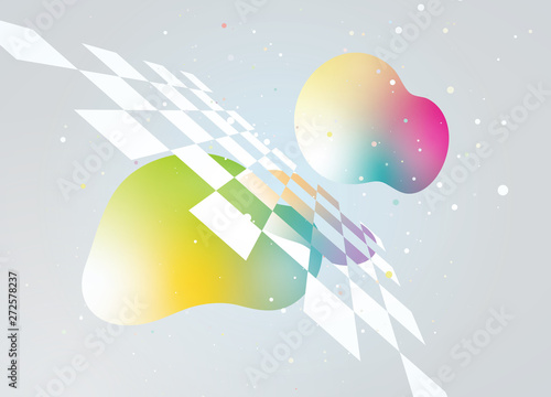 立体的なイラスト　グラデーション　イメージ