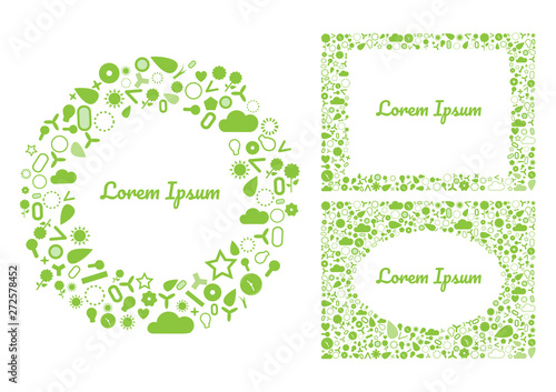 Copy space on green element background. Eco friendly design idea. for Presentation, poster or flyer. Clean and flat style.
