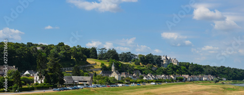 Panoramic view of Chaumont-sur-Loire, a small village on the side of Loire river, in France