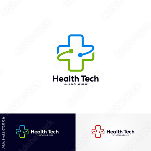 health tech logo designs template, healthcare logo designs