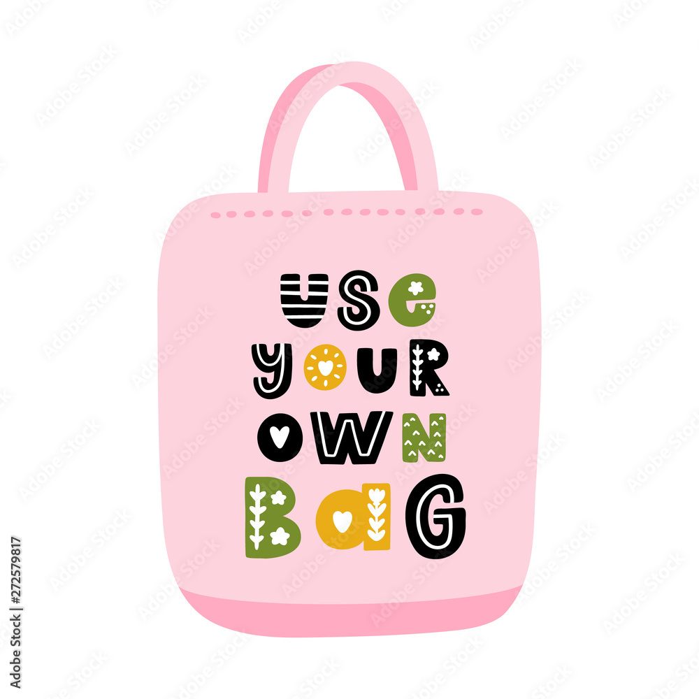 Сanvas bag with eco-friendly lettering: Use your own bag, with floral elements, in Scandinavian style. It can be used for cards, brochures, poster and other promotional materials. Сanvas bag with eco-friendly lettering: Use your own bag, with floral elements, in Scandinavian style. It can be used for cards, brochures, poster and other promotional materials.
