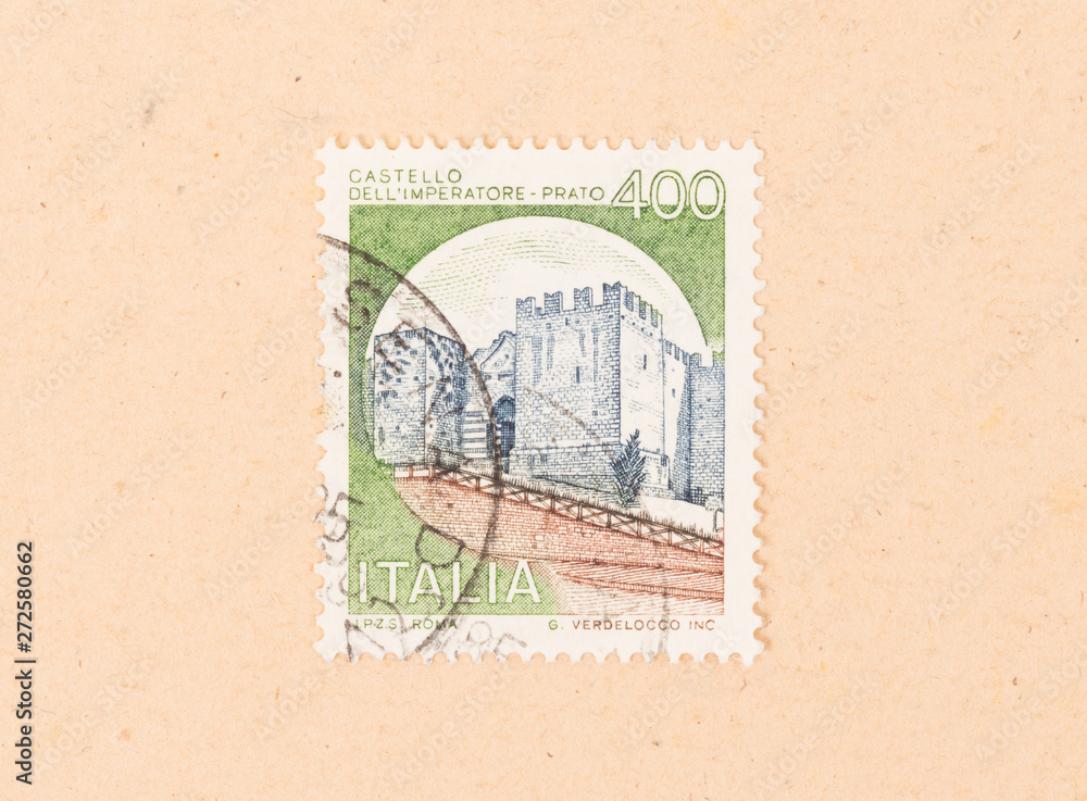 ITALY - CIRCA 1980: A stamp printed in Italy shows Castello del L'Imperatore, circa 1980