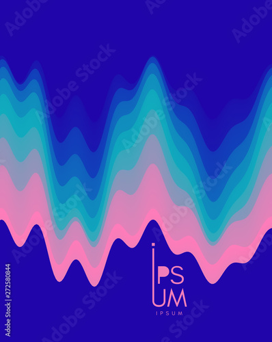 Aurora Borealis. Abstract wavy background with modern gradient colors. Trendy liquid design. Vector illustration for banners, flyers and presentation.