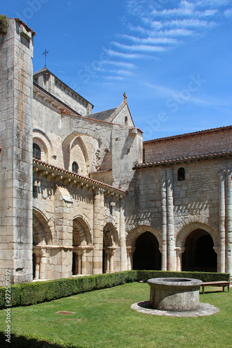 cloister - saint-vincent abbey - nieul-sur-l autise - france 