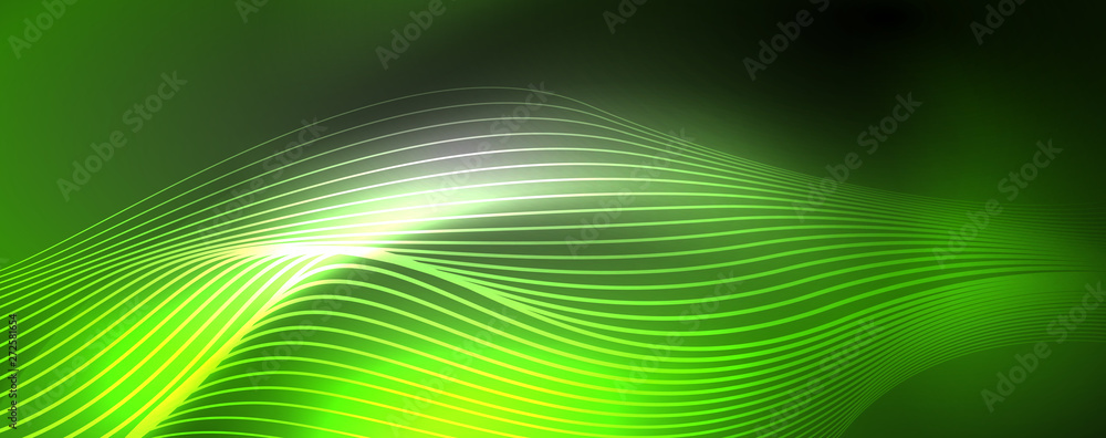 Neon vector wave lines abstract background, magic futuristic techno design Neon vector wave lines abstract background, magic futuristic techno design