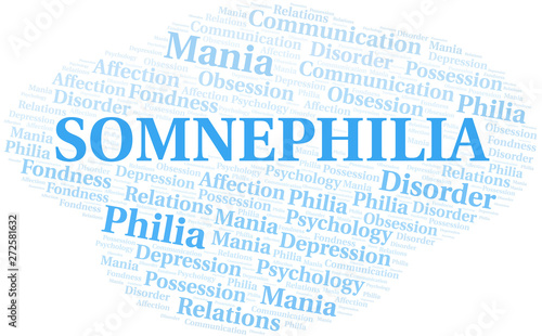 Somnephilia word cloud. Type of Philia.