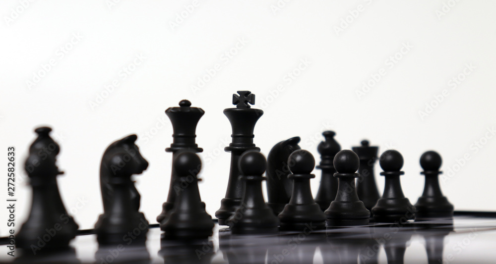 Chess board and chess horses. Chess board and chess horses.