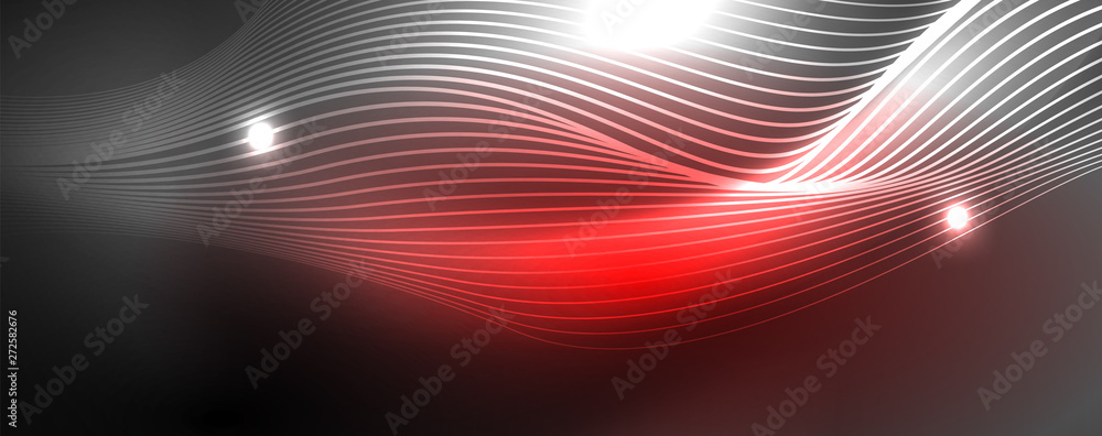 Neon vector wave lines abstract background, magic futuristic techno design Neon vector wave lines abstract background, magic futuristic techno design