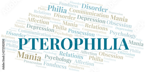 Pterophilia word cloud. Type of Philia.