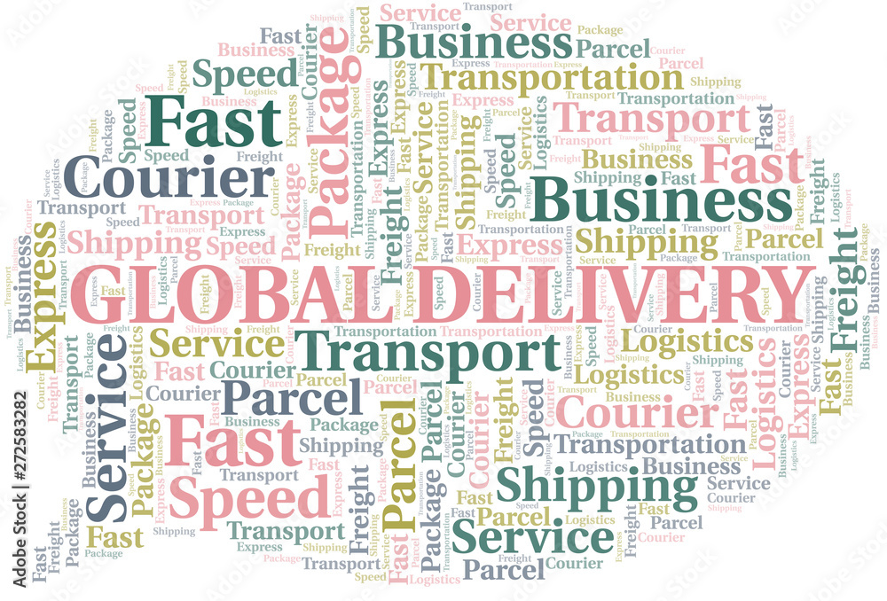 Global Delivery word cloud. Wordcloud made with text only.