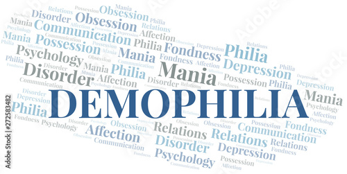 Demophilia word cloud. Type of Philia.
