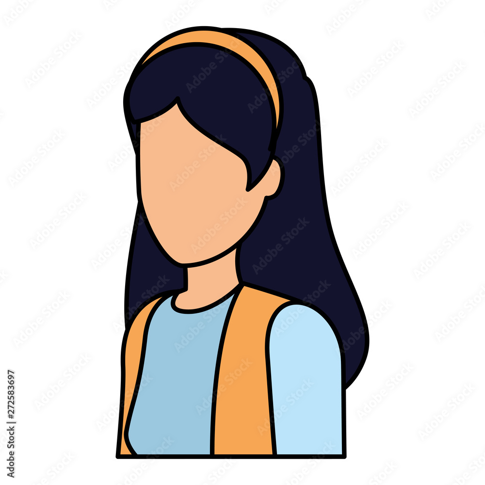 happy young woman avatar character happy young woman avatar character