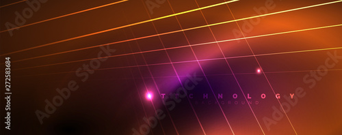 Color light with lines, outer space background, bright rays