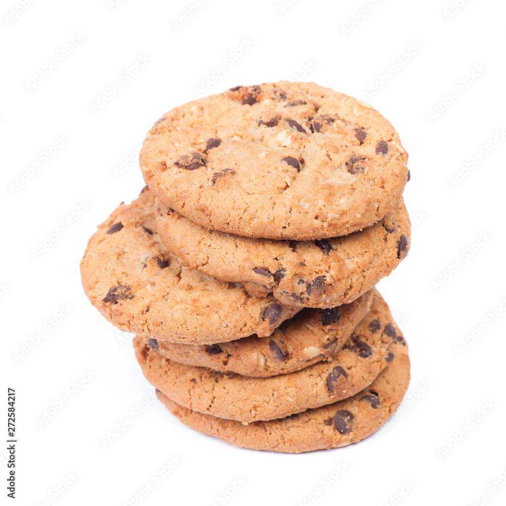 Group of oatmeal cookies with chocolate chip Group of oatmeal cookies with chocolate chip