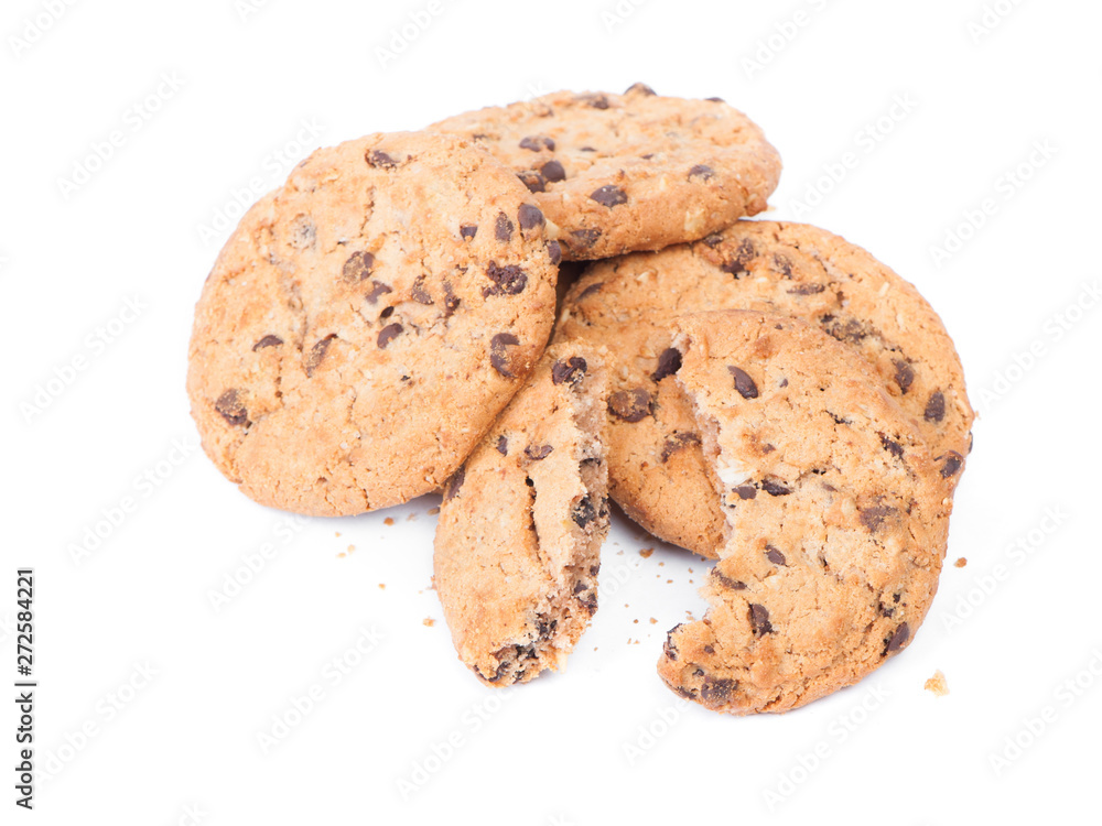 Group of oatmeal cookies with chocolate chip Group of oatmeal cookies with chocolate chip