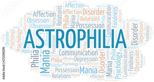 Astrophilia word cloud. Type of Philia.