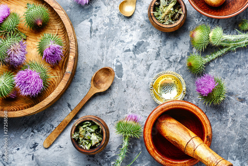 Photos Milk thistle with flowers