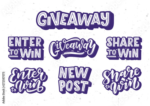 Giveaway hand drawn lettering set
