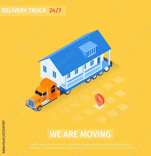 Delivery Truck is Written we are Moving Cartoon.
