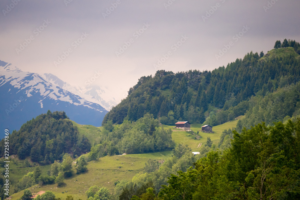 landscape in the swiss mountains