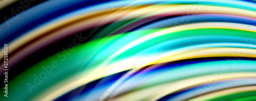 Fluid color rainbow style wave abstract background, techno modern design on black