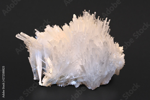 Needle-like scolecite crystal cluster, from India. photo