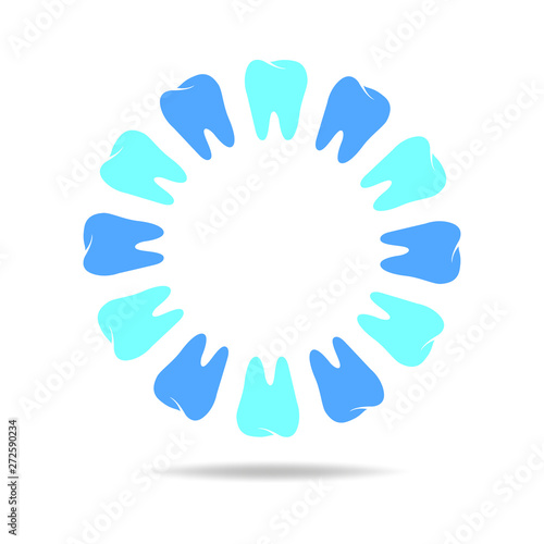 tooth wear brace on the blue background