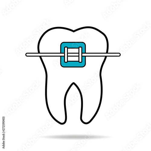 tooth wear brace on the blue background