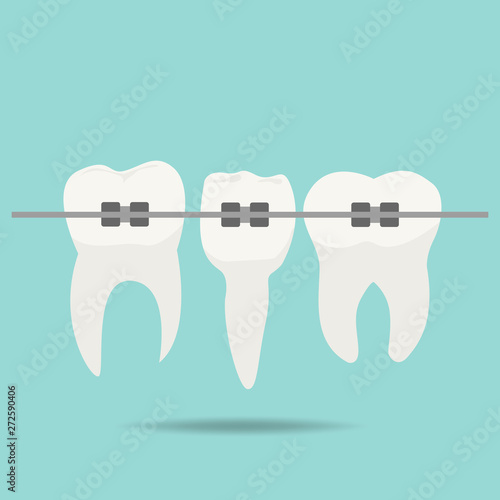 tooth wear brace on the blue background