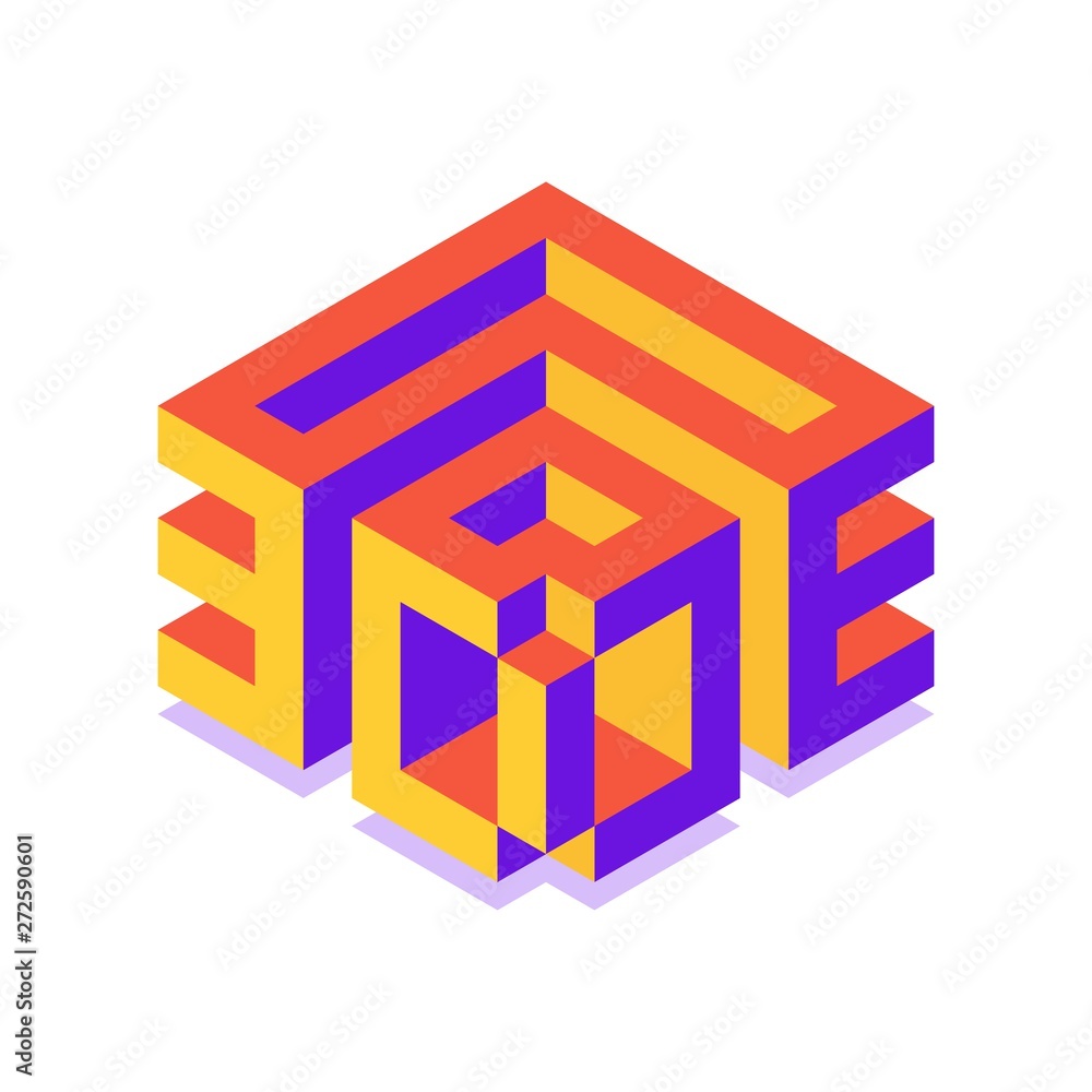3D icon, 3D Isometric Symbol. Vector illustration. 3D icon, 3D Isometric Symbol. Vector illustration.