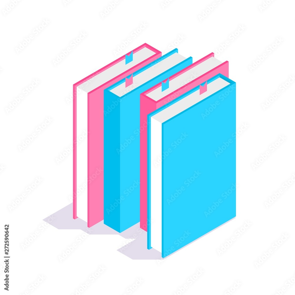 Book icon. Pile of books 3D isometric vector illustration. Learning and education concept. Book icon. Pile of books 3D isometric vector illustration. Learning and education concept.