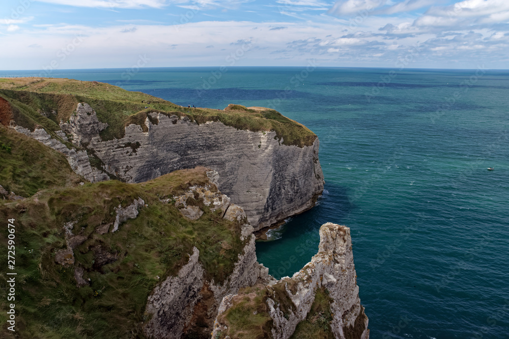white cliffs  of Etretat in Normandy coast