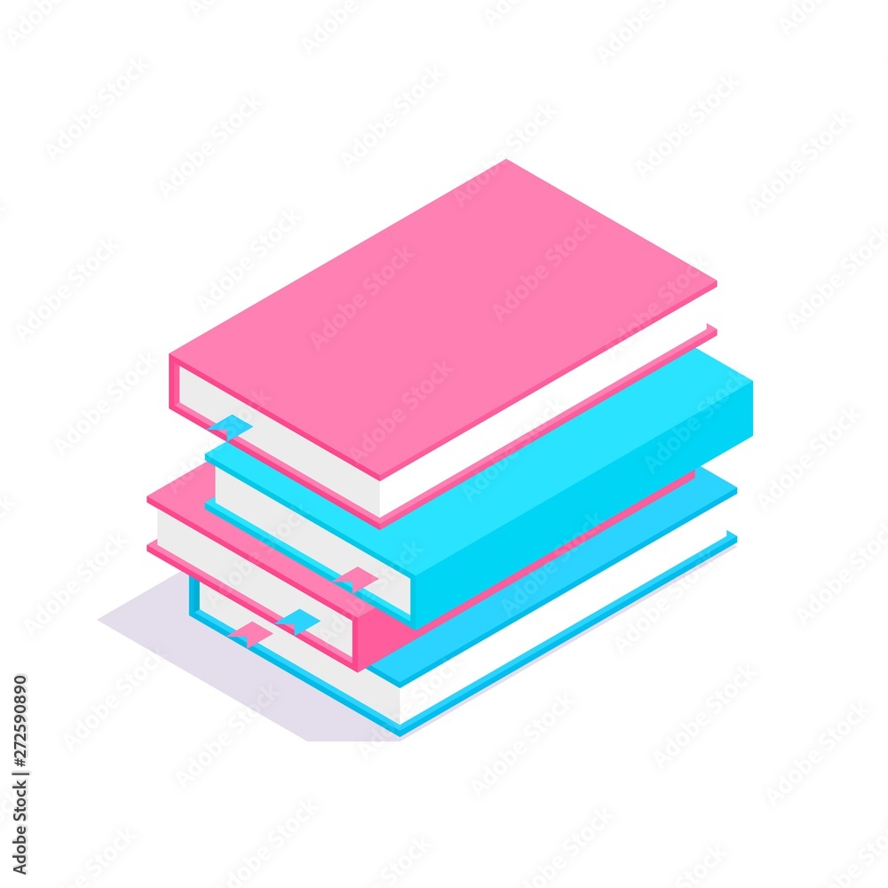 Book icon. Pile of books 3D isometric vector illustration. Learning and education concept. Book icon. Pile of books 3D isometric vector illustration. Learning and education concept.