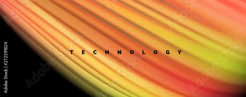 Modern rainbow liquid color flow colorful poster. Wave Liquid shape in black color background. Abstract composition