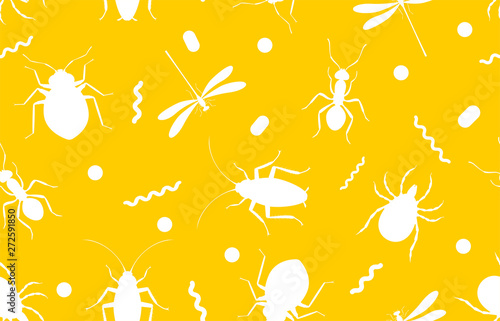 Bug and insect pattern. Pest control service background