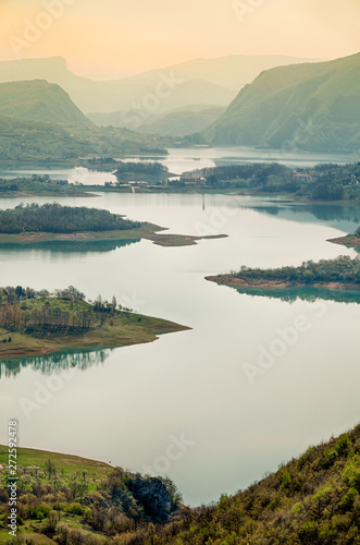 Aerial view of Rama lake or Ramsko jezero , Bosnia and Herzegovina photo