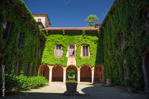 Inner courtyard of the Castle of Sartirana, in Lomellina in Italy photo