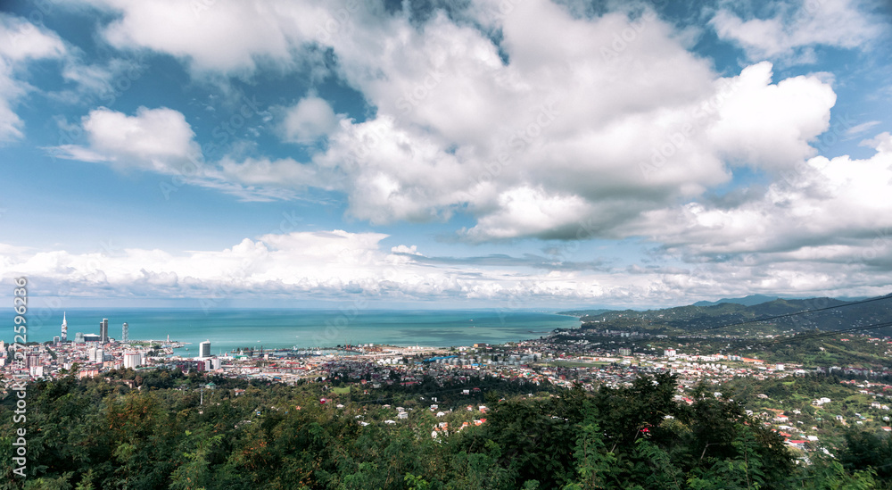 Panoramic view of the city of Batumi in sunny day