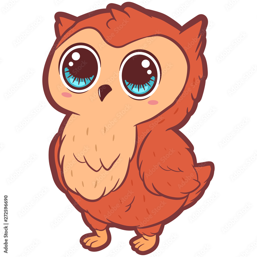 Cute owl cartoon vector character isolated on a white background. Stock  Vector | Adobe Stock