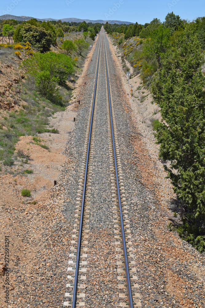 Obraz premium Vias de tren, en provincia de Teruel España